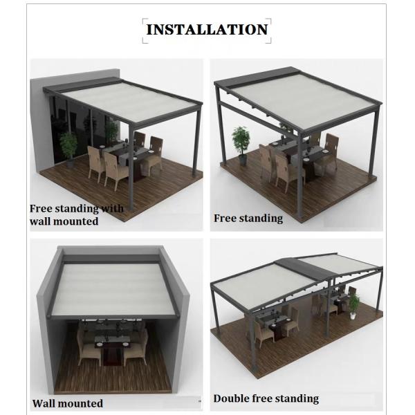 Алюминиевый сдвигаемый ПВХ пергольный навес,сдвигаемая крыша тент Пергола гостиницы