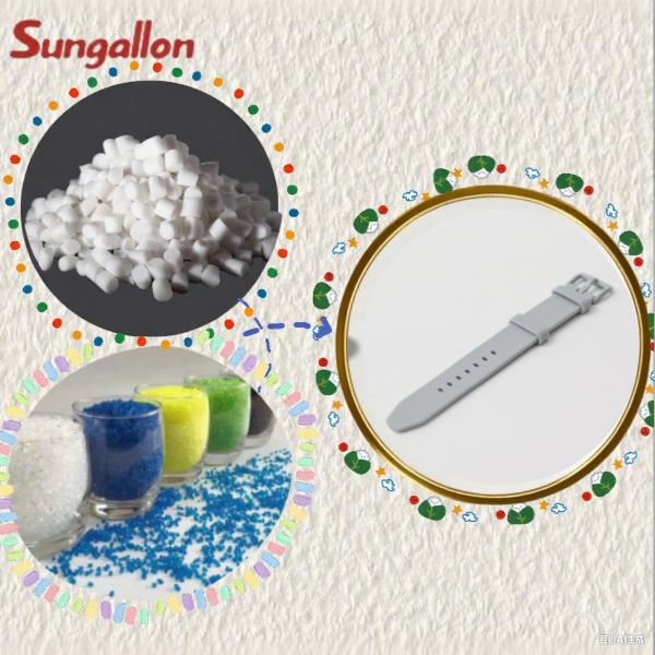Partículas de TPE para correas de relojes, resistentes al sudor para la piel, certificadas por la FDA/LFGB, de alta elasticidad, directamente de fábrica