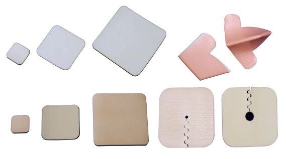 Laminated with PU Film wound Foam Dressing for elbow use or for trachea cannula use