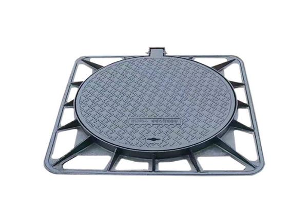 EN124 Locking Iron Single Seal Manhole Cover Customized Logo Epoxy Coated
