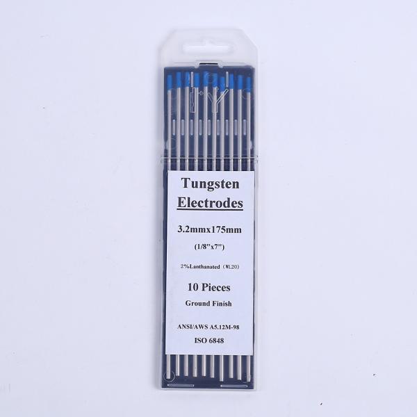 Suporte personalizado de barra 10-Pack Azul TIG Soldar Electrodos de tungstênio 2% Lanthanated WL20
