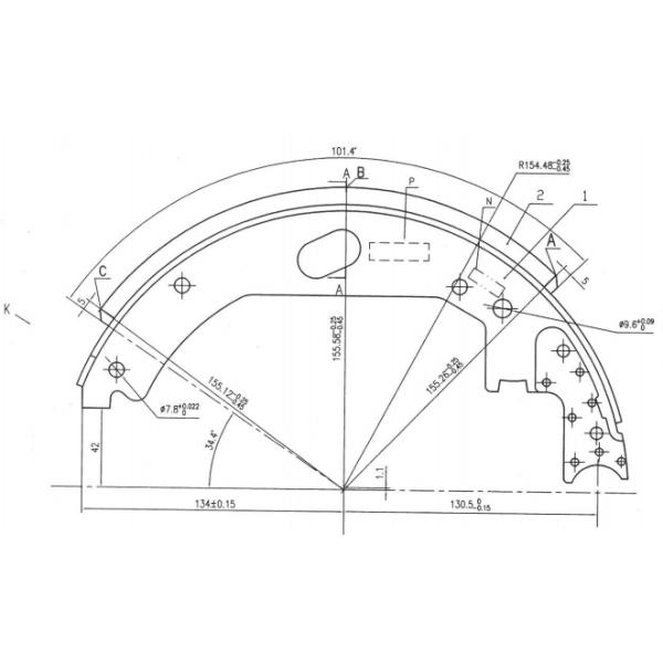 12.25*3.375'' RV Brake Shoes