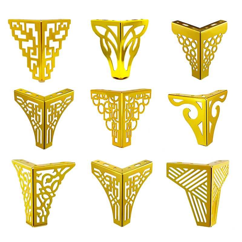 High-quality Luxury Triangular Sofa Accessories Furniture Hardware Chrome Metal Sofa Legs Gold Furniture Support Foot Fittings