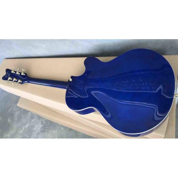 Wholesale New Arrival Left Handed Guitar Jazz 6 String Electric Guitar Semi Hollow Body In Blue