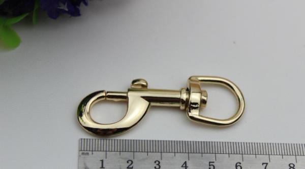 Bag purse zinc alloy light gold d ring 16 mm dog collar snap hook with nickel free