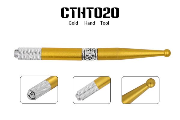 Manual Permanent Make Up Pen / Aluminum Eyebrow Embroidery Pen