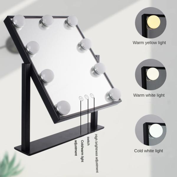 Logotipo extra Sim Top Fashion lâmpada LED em cromo decoração de casa maquiagem vaidade com espelho de Hollywood