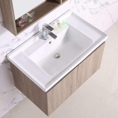 Parede espelhada Hung Vanity Units dos armários de banheiro da madeira maciça