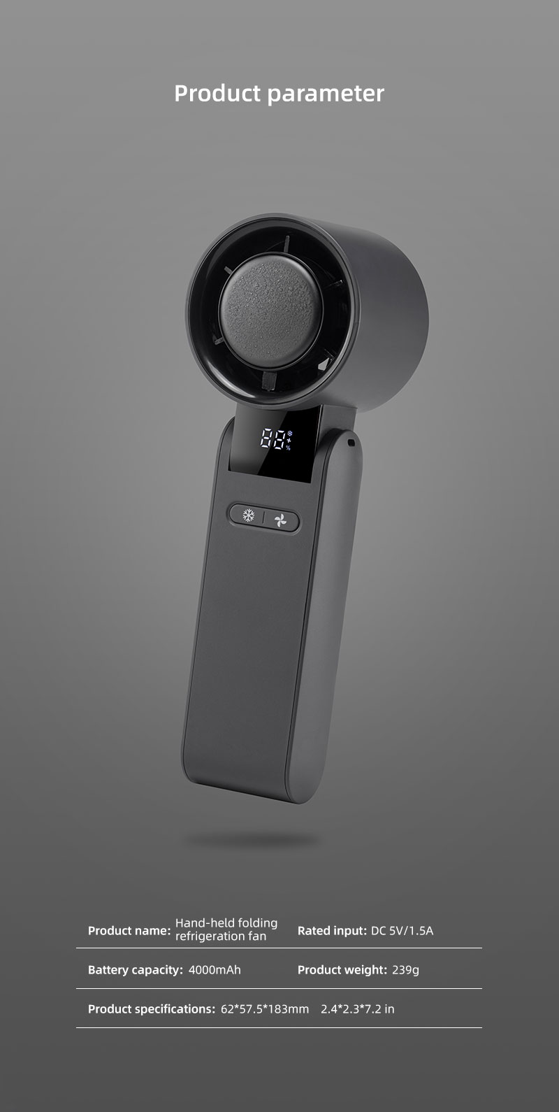 High Speed Cooling Hand Held 4000mAh Mini Turbo Fan Foldable Rechargeable Handheld Portable Fans for Cooling Air