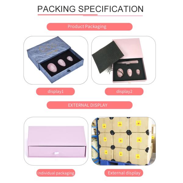 яйца Кристл Yoni яйца кварца Yoni Роза тренировки 50x35mm 54g Kegel