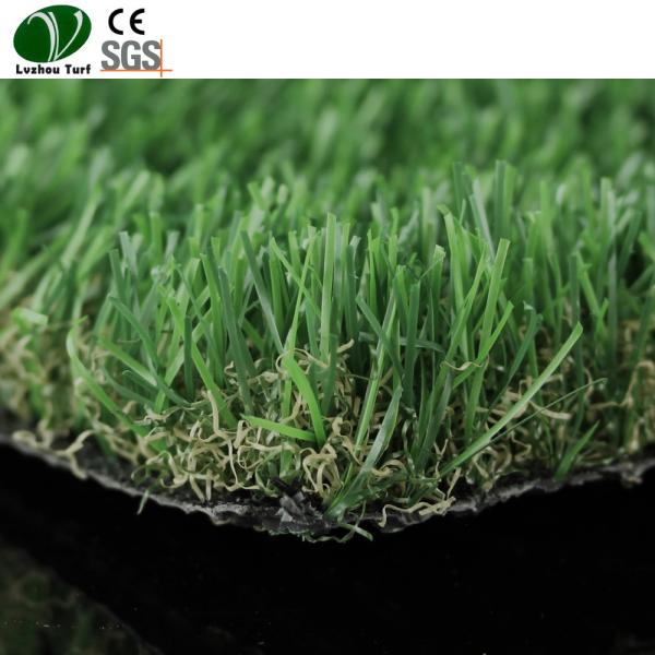 Landscape Artificial Grass Yarn / Fake Green Grass 25mm Pile Height
