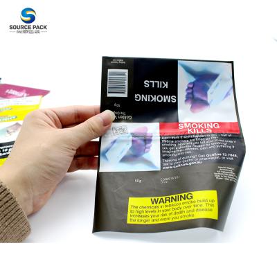 Saco de tabaco ecológico 25g 50g personalizável impresso com fecho