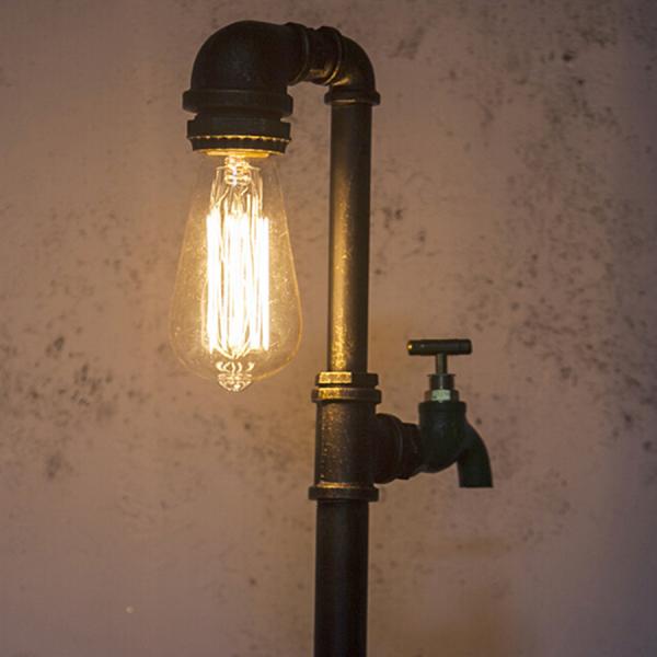 Steam punk industry wind table light Edison E27 lamp study office bedroom living room desk light(WH-VTB-29)