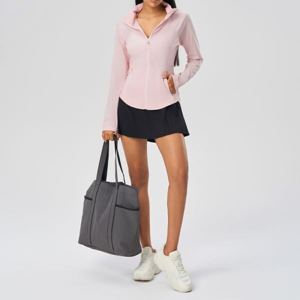 Quick Dry Mesh Women Full Zip Running Jacket Breathable Light Mint Lightweight