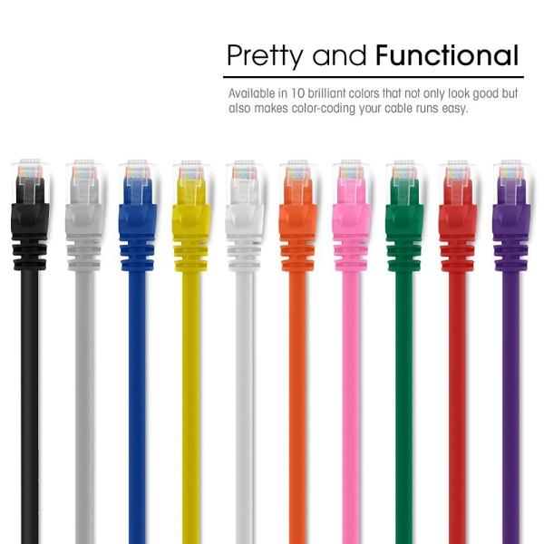 10ft Cat6 UTP イーサネットケーブル RJ45 接続器 - 裸銅
