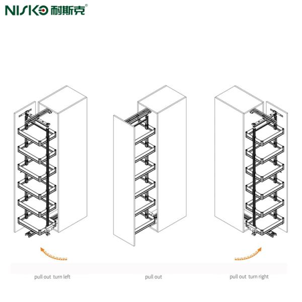6 Estante Retirada Pantry Cocina Cesta giratoria ancho 450 mm