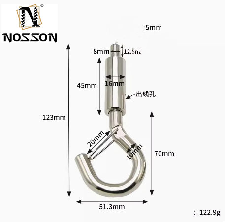OEM Customized 4.6mm-12mm Wire Rope Lock Head Pendant Light Panel Light Pendant Hook with Safety Buckle and Spring Hooks