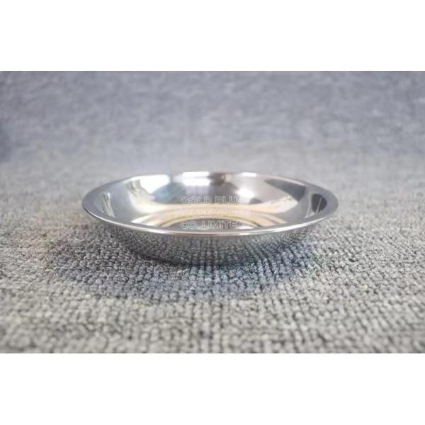 9.3cm Dia Stainless Steel Round Tray Soy Sauce Plate Buffet Sushi Appetizer Food Dish