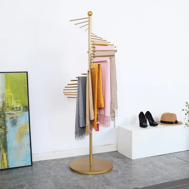 Hot Selling Scarf and Jacket Display Rack Occupying Small Clothing Store Display Rack Floor Standing Display Rack Storage Rack