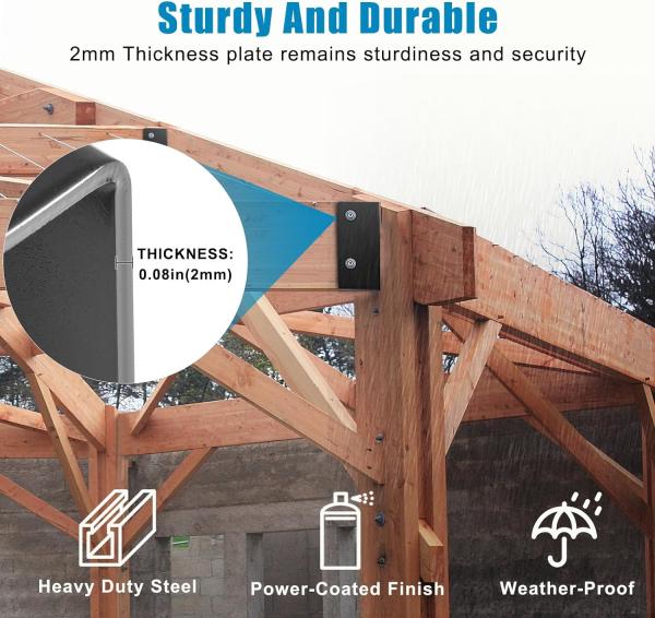 Steel Powder Coated Concealed Joist Hanger for Outdoor Deck Wood Railing and Fence