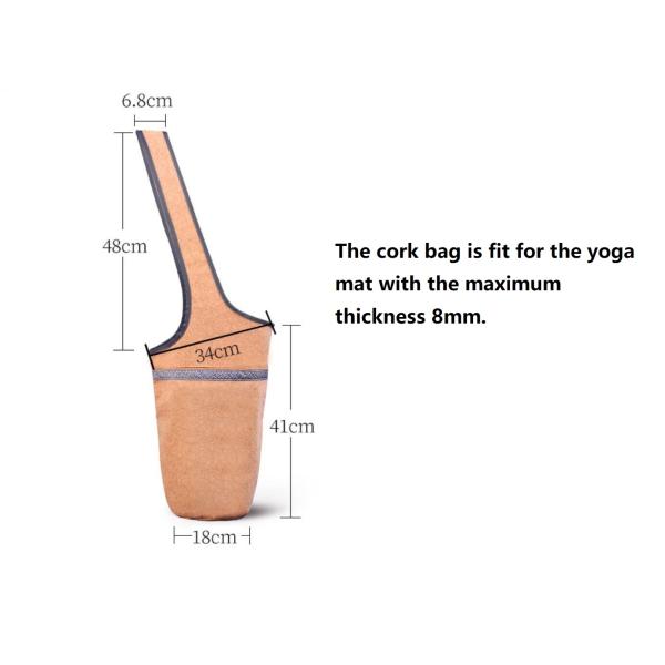 Factory Wholesale 35''x13.5'' Large Capacity Casual Look Cork Yoga Mat Fitness Shoulder Bag