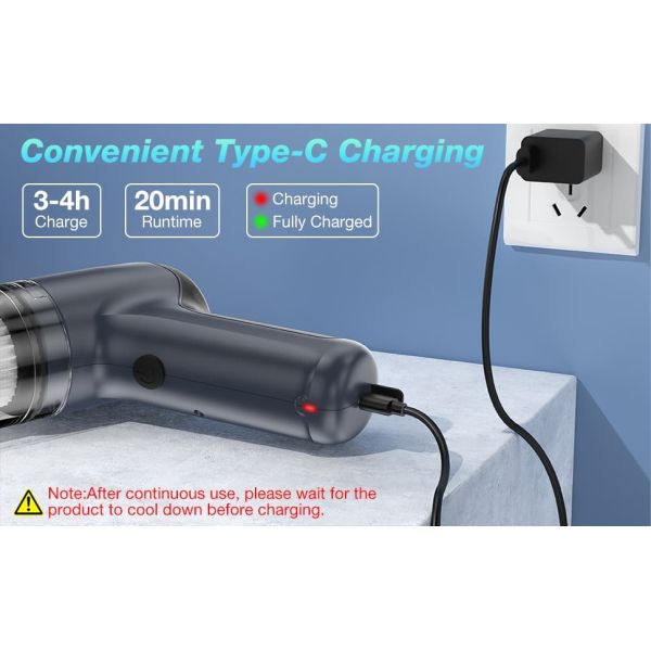 Portable Handheld Car Vacuum Cleaner 5500Pa Portable Mini Vacuum With Dual Mode