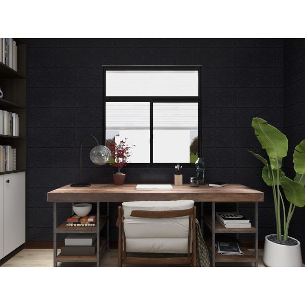 Papel de pared de espuma 3D de PE para el hogar Marrón Azul Amarillo Papel de pared de espuma 3D a prueba de agua