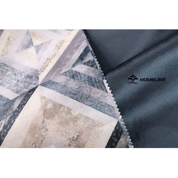 North African Style Geometric Printed Velvet (California) for Sofa