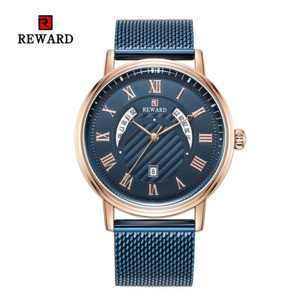 Mesh Strap Mens Watches Quartz Stainless Steel Mineral Crystal Glass With Date