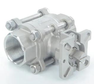 Small Stainless Steel 3 Piece Ball Valve CL150 - CL600 Pressure With ISO5211 Mounting Pad