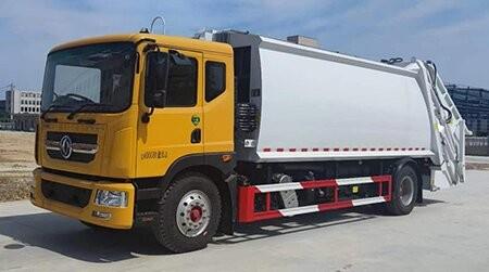 Self-handling compressive bin cleaning vehicle compactor garbage truck