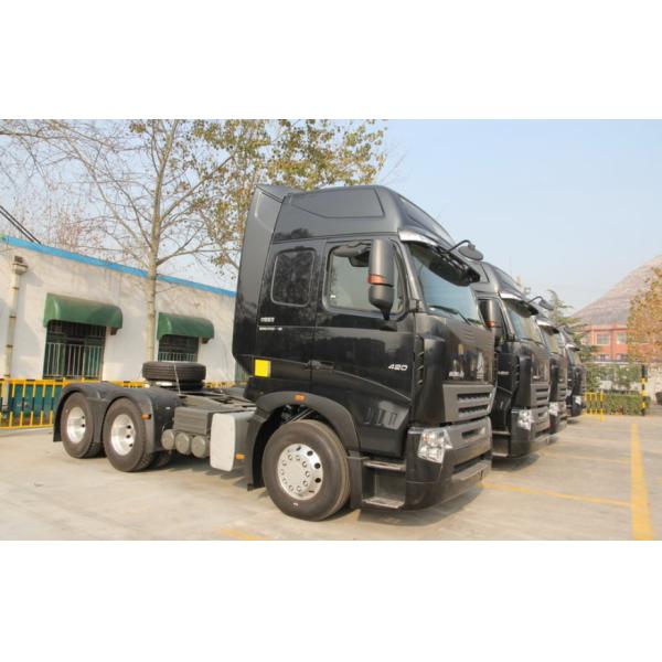 Black Color Used Tractor Trucks HOWO 6 X 4 Truck Tractor 420 Hp Manual Transmission