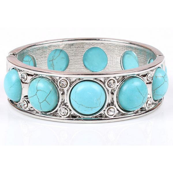 K alloy vintage jewelry gun black and white spring clasp bracelet turquoise jewelry