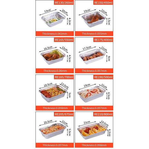 Алюминиевая фольга Контейнеры с коробками для обеда Идеальное решение для требований 3003 8011 сплав