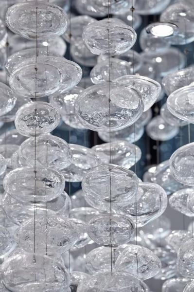 Custom Non-Standard Cobblestone Glass Chandelier Hotel Lobby Sand Table Shape Atmoseric Lamp Sales Chandeliers Pendant Lights
