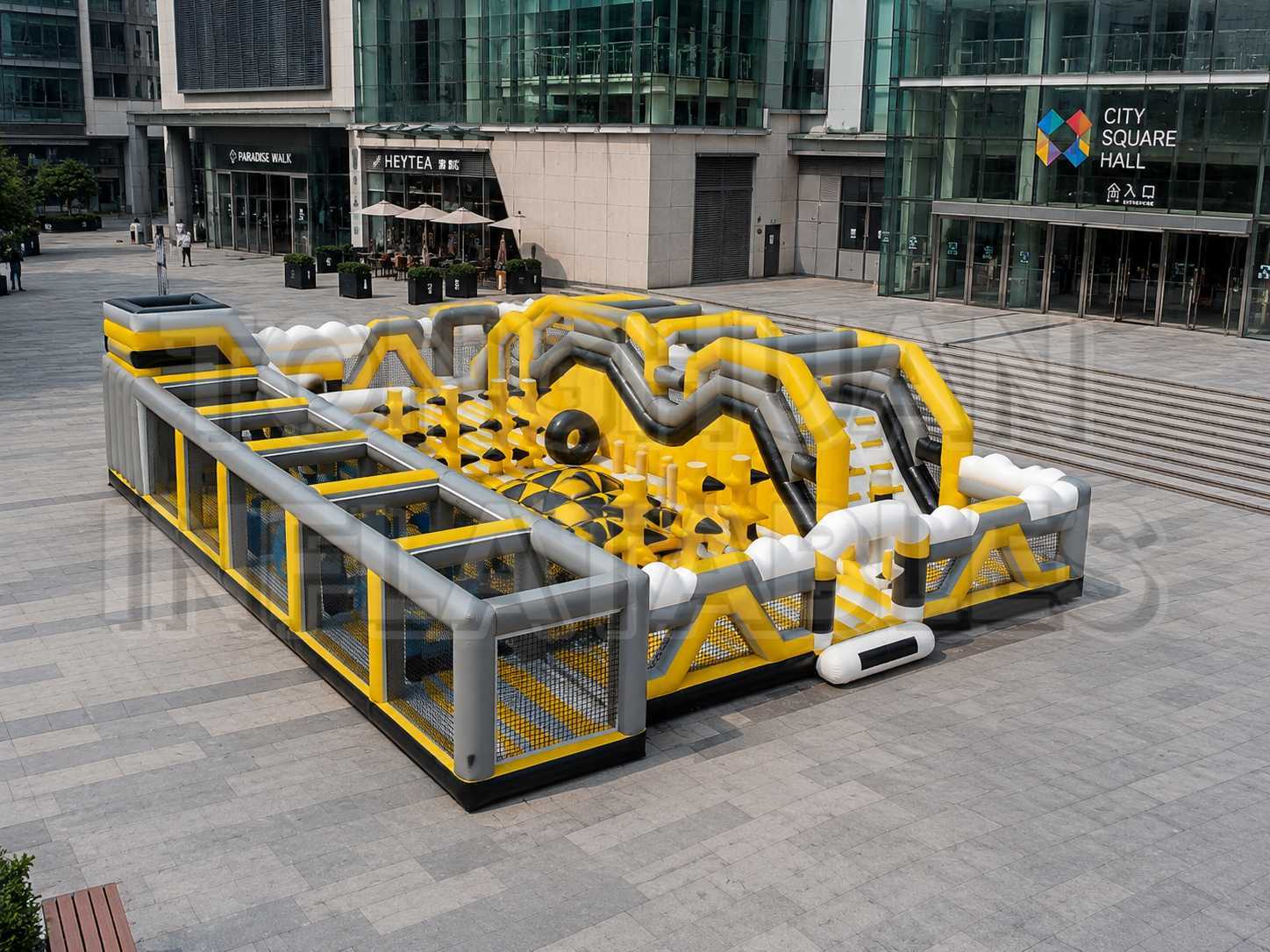 Custom Large Inflatable Obstacle Course with Climbing Walls Tunnels Balance Steps and Challenge Games for Malls Parks Schools and Commercial Rental Events