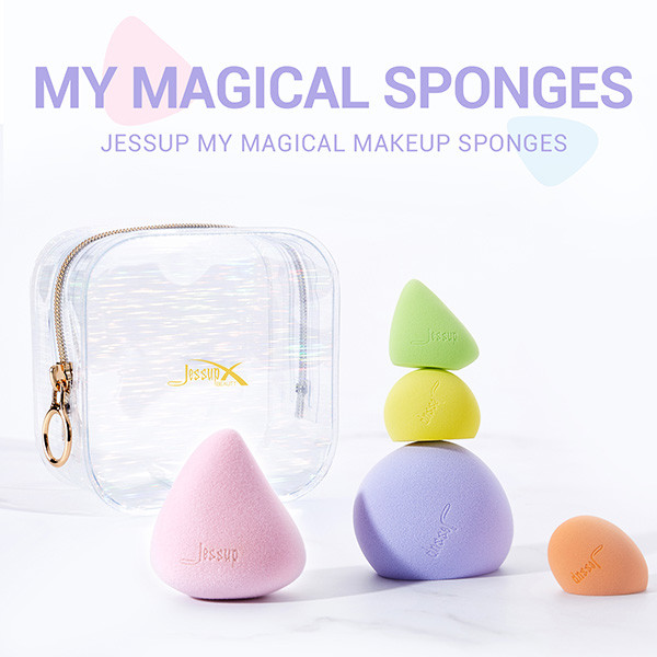 Latex Free Jessup 5pcs Beauty Blender Makeup Puff Sponge