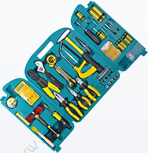 62 pcs telecom tool set ,with wrench , pliers ,screwdrivers ,multimeter .