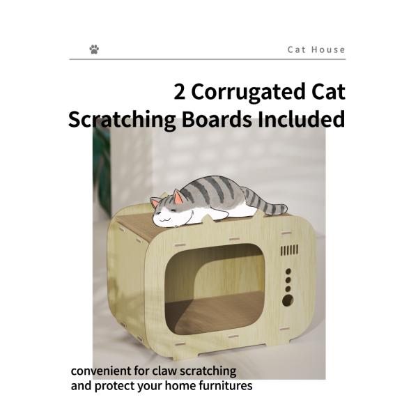 Snap Button Closure Custom Modern Indoor Cat Dog Furniture House for Cat Bed Function