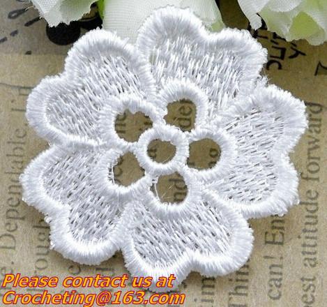 Retro Fashion Cotton Crochet Lace Collar Gorgeous Flower Motif Neckline Faux Collar for Dr
