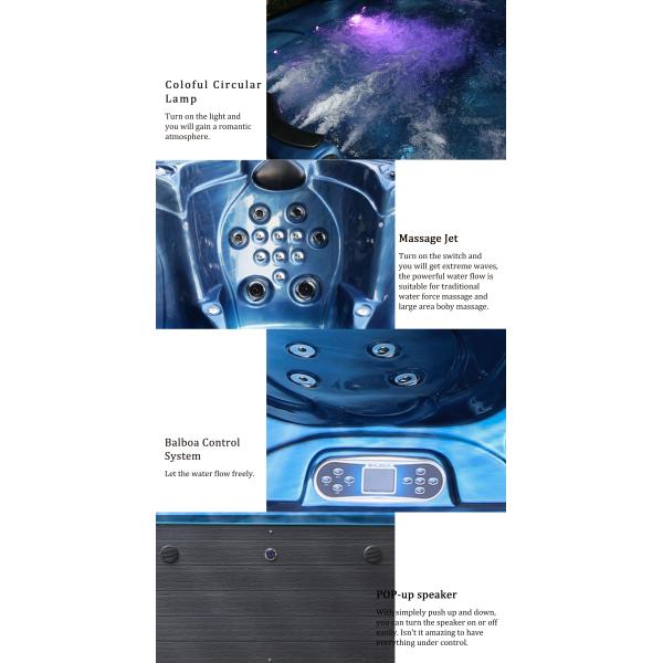 Двигателей массажа джакузи 124 спа люкса ванна водоворота крупноразмерных на открытом воздухе