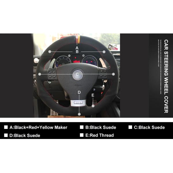 Blue Suede Steering Wheel Cover for Volkswagen VW Golf 5 Mk5 GTI R32 Passat R GT 2005