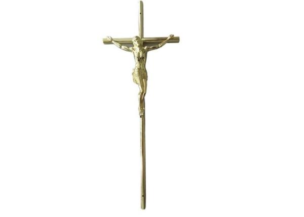 Crucifixo fúnebre da decoração de superfície do caixão, 37 cruz do caixão de Jesus do ouro do × 13,7 Cm