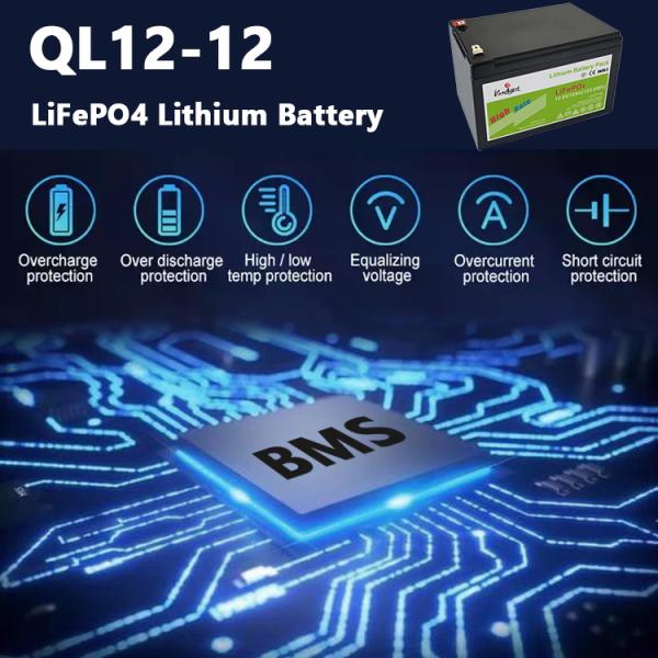 Bms Solar Lithium Phosphate Batteries 12.8 V 12ah Lifepo4 Battery Cell