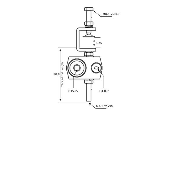 Adss Fittings Feeder Cable Clamp 2 Way For 1x(4.8–7)+1x(15–22)Mm Cables