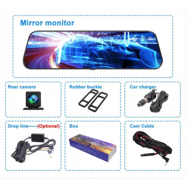 9,66-дюймовый сенсорный экран 4G Car DVR Camera Video Recorder