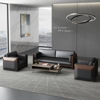 ODM de couro preto do OEM da recepção de Sofa Modular For Company Business do escritório