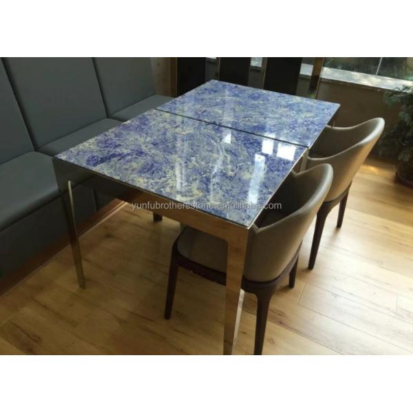 Modern Luxury Brazil Hotel Kitchen Countertop Dark Blue Sapphire Marble Stone Big Slab