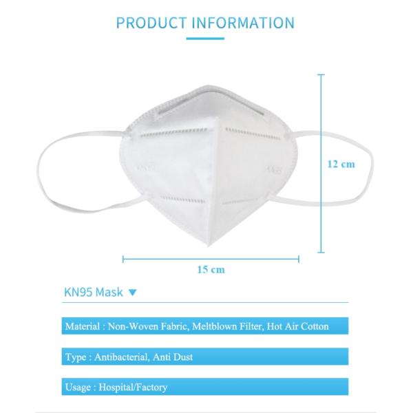 Anti Virus KN95 Earloop Mask High Filtration Efficiency Environmental Friendly