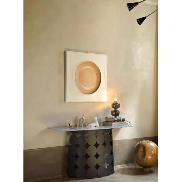 Luxury Hotel High-end Stainless Steel Marble Gold Entrance Table